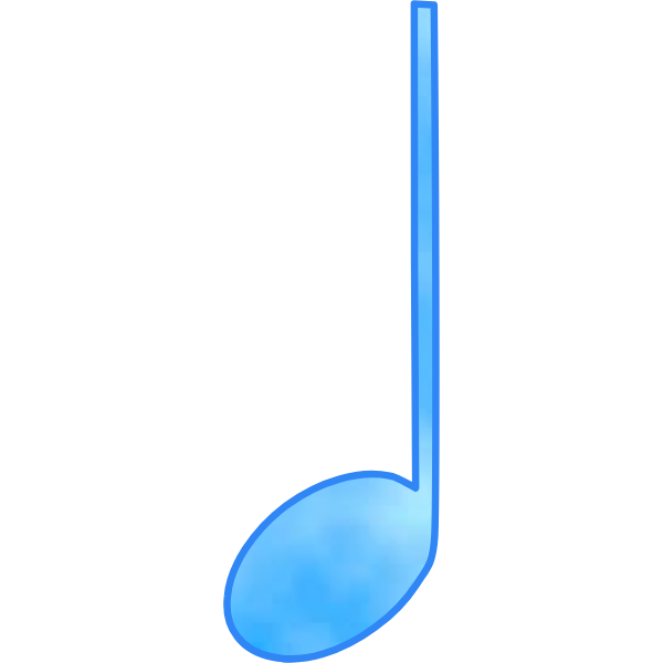 A quarter note in blue color